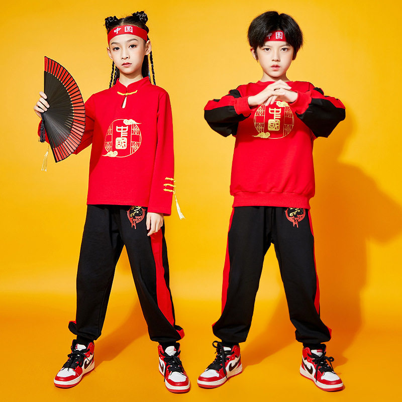 儿童演出服中国风啦啦队舞蹈服中小学生运动会少儿合唱表演服班服