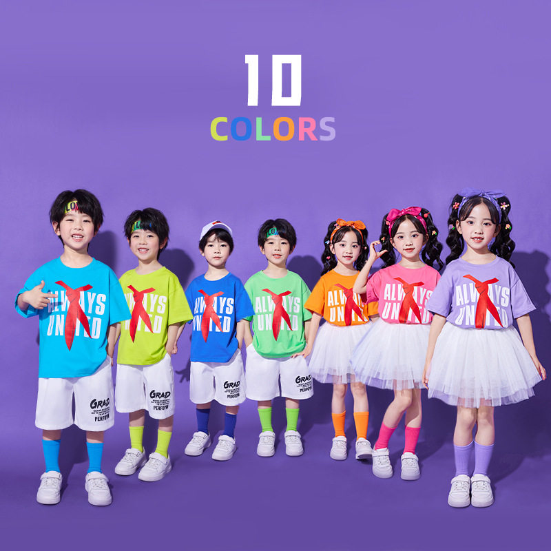 六一儿童啦啦队演出服小学生运动会集体表演套装幼儿园拉拉操班服