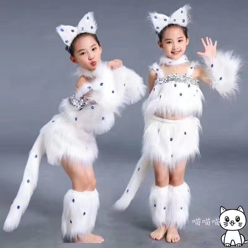 少儿学猫叫幼儿舞蹈服波斯猫儿童演出服快乐星猫表演服其他有吊牌