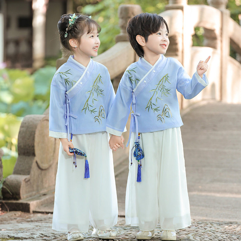 儿童汉服春秋装男女童中国风古装秋季表演古风唐装六一演出服套装