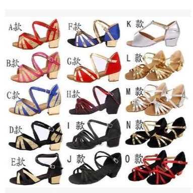 少儿拉丁舞鞋 儿童跳舞软底鞋国标舞 练功交谊广场舞蹈表演平跟女