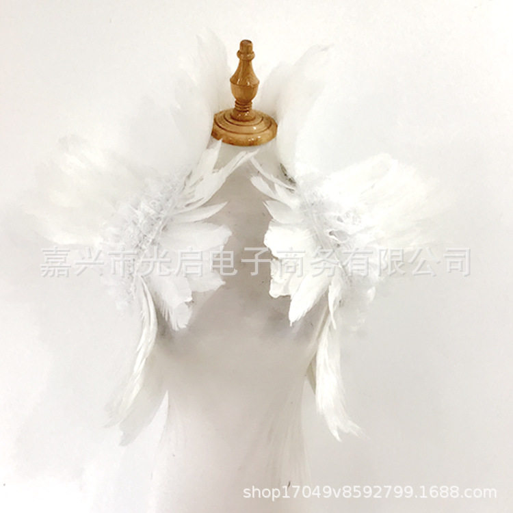 哥特风格雪纺蕾丝羽毛披肩围脖表演舞会万圣节派对服装配饰