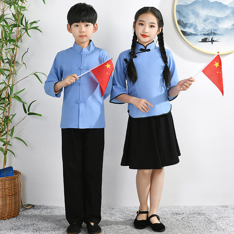 民国学生装复古班服五四青年装演出服合唱表演儿童民国风女装