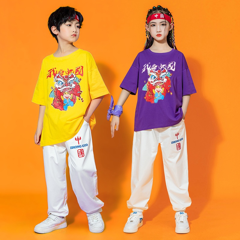 儿童啦啦队服装六一演出服中国风潮男女童表演服装