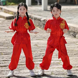 六一儿童武术表演服中国风比赛演出服装少儿练功服套装武馆训练服