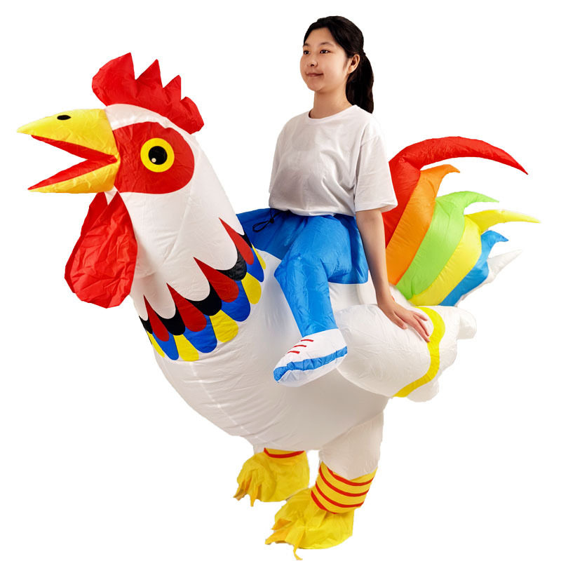 万圣节公鸡充气服成人儿童卡通人偶服装cosplay表演道具玩偶服