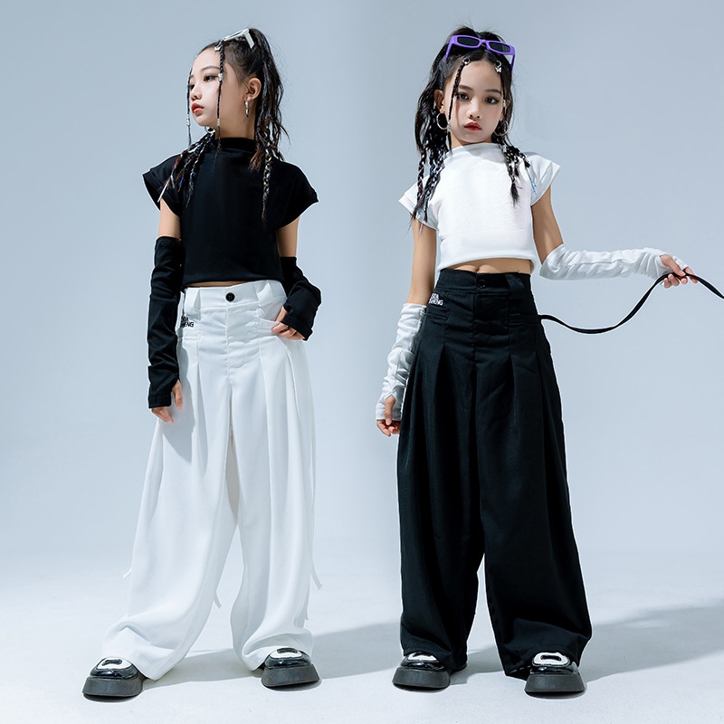 儿童舞蹈演出潮服女童爵士舞街舞服装套装嘻哈少儿jazz表演衣服酷