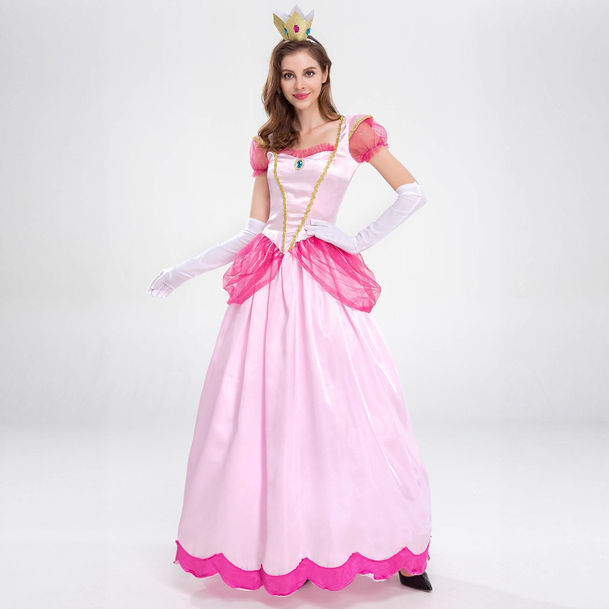 万圣节服装马里奥 碧琪公主 pink pricess 舞台装 派对女王装礼服