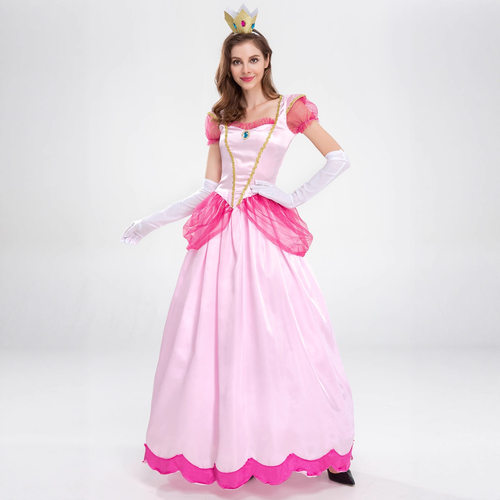 万圣节服装马里奥 碧琪公主 pink pricess 舞台装 派对女王装礼服