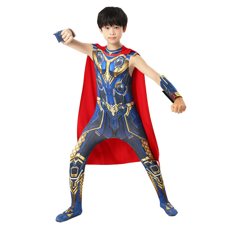 雷神4索尔紧身衣连体套装cosplay派对万圣节扮演服装儿童男cos服