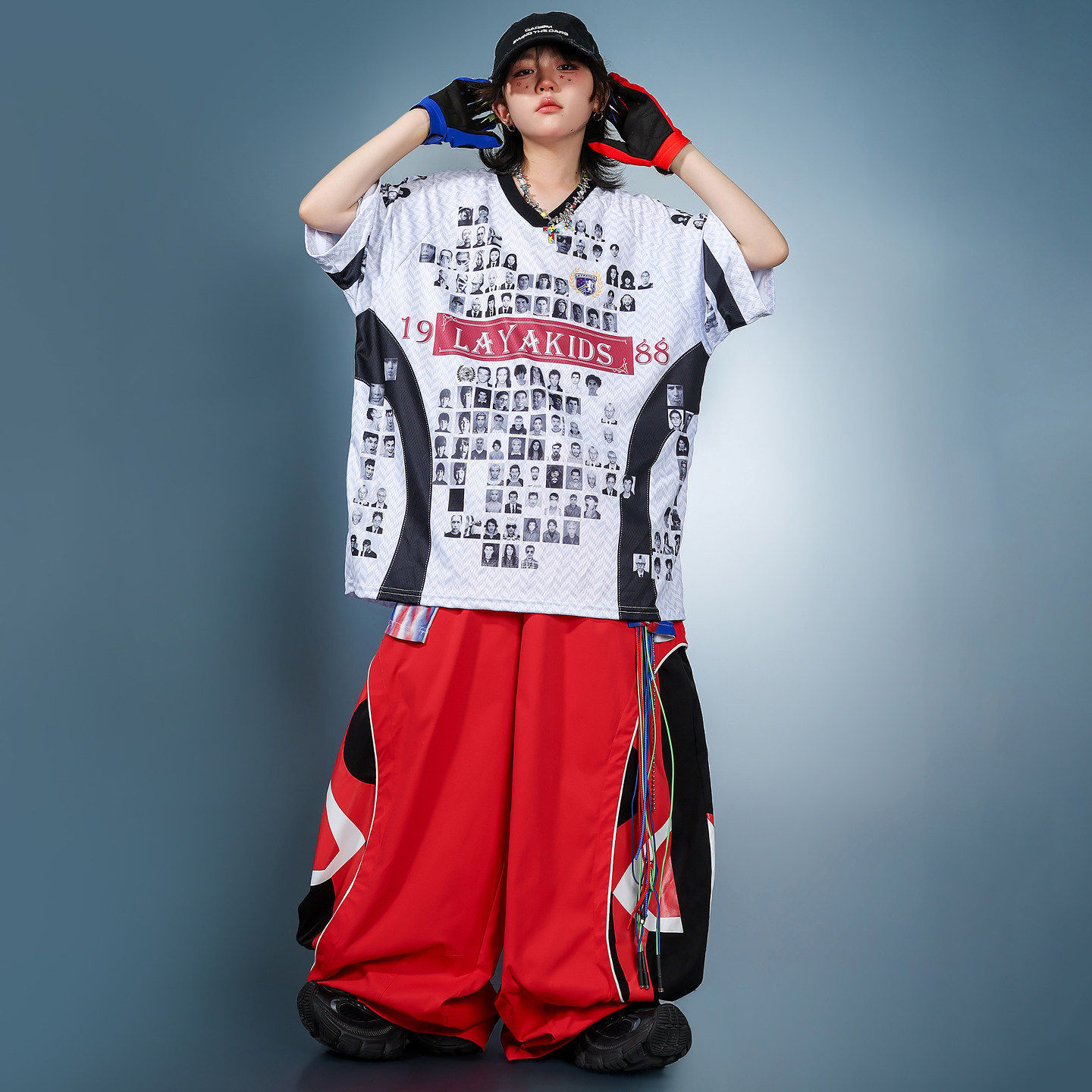 儿童街舞演出服男女童嘻哈潮服夏季套装少儿hiphop时尚表演穿搭装