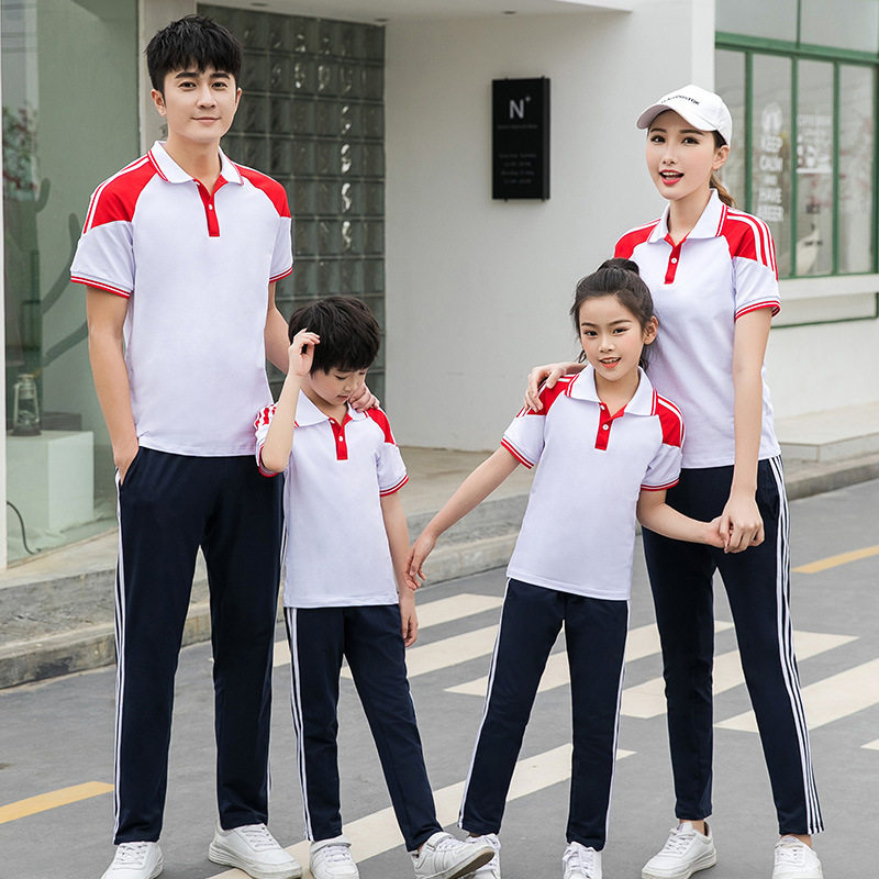 中学生校服夏季短袖儿童小学生高中班服运动服套装批发防紫外线
