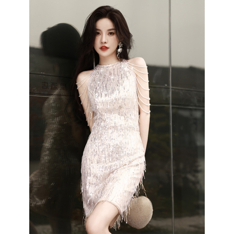 晚礼服女高级感宴会气质轻奢小众高端小个子短款生日party派对裙