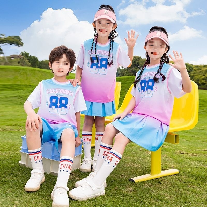 六一童装套装夏季表演服演出舞蹈运动会幼儿园小学生园服校服篮球
