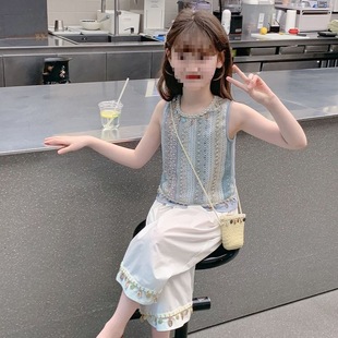 女童夏裝 套裝 兒童時髦洋氣超好看兩件套夏季 女孩波 2025新款