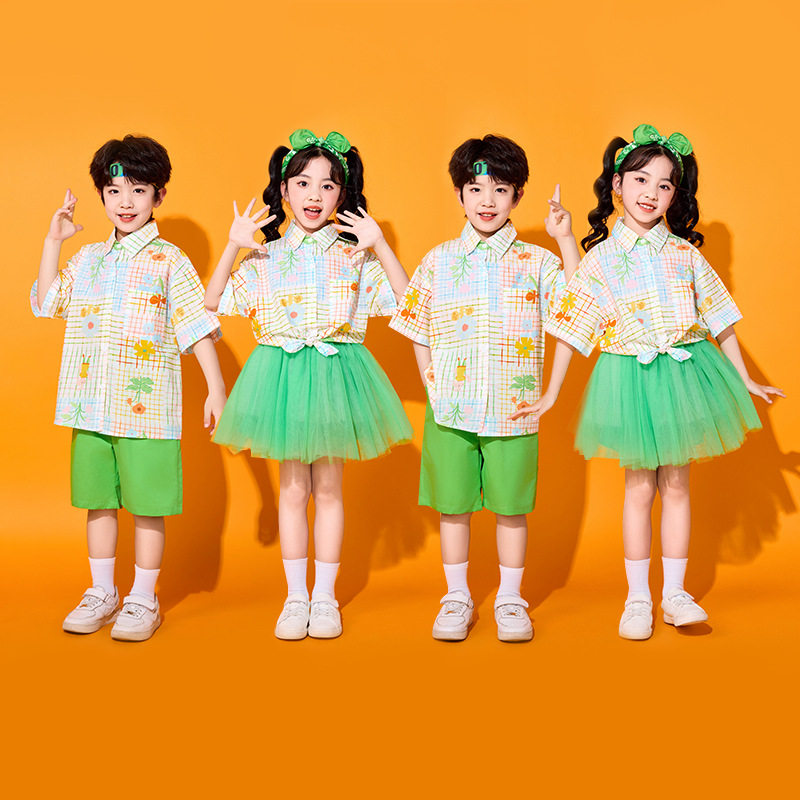 六一儿童演出服小学生运动会植物啦啦操表演服合唱服幼儿园啦啦队