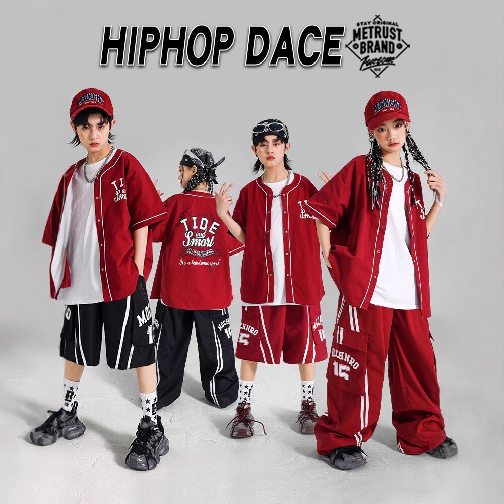 六一儿童hiphop街舞棒球服演出服男童嘻哈服装少儿套装女童表演潮