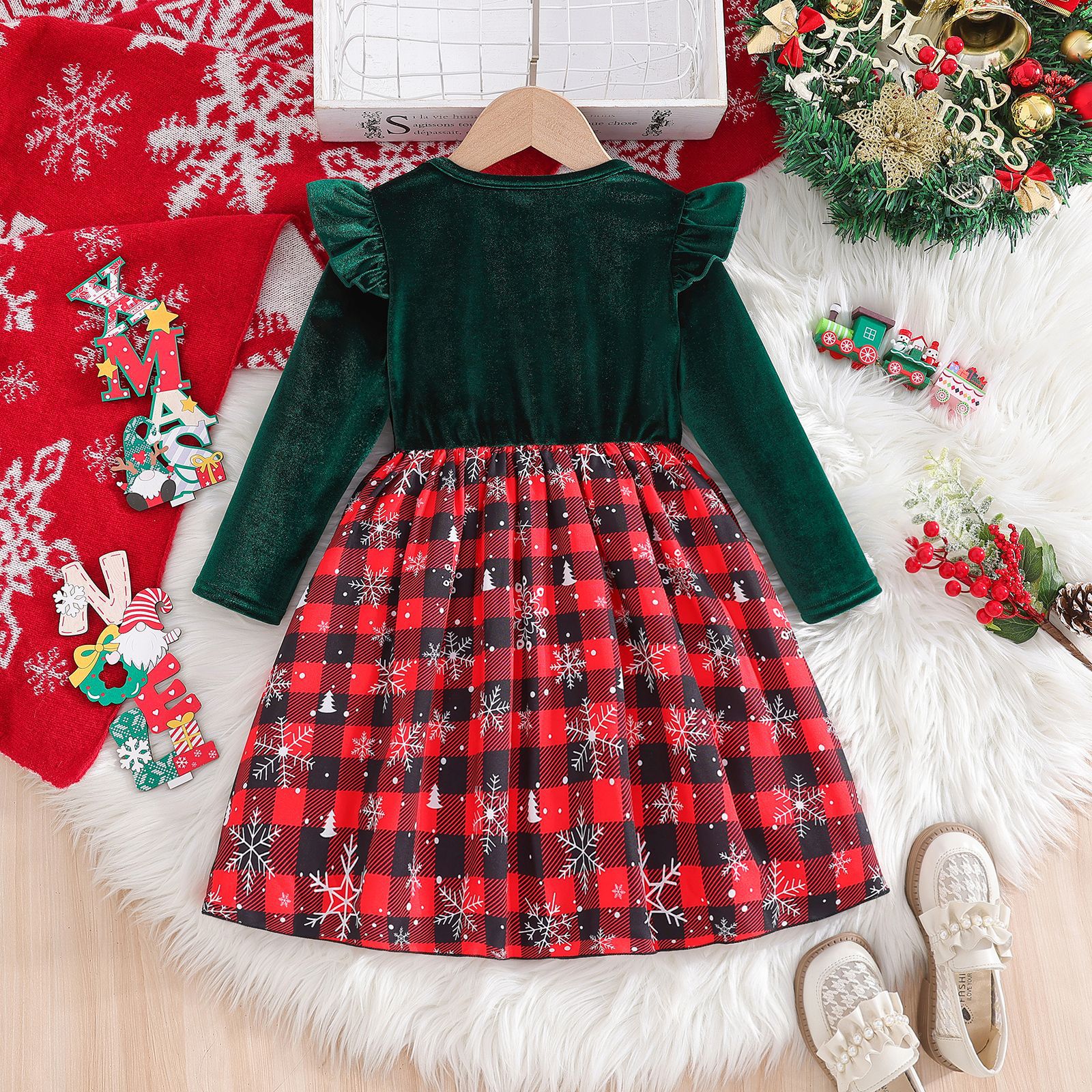 外贸女童圣诞节服装裙子儿童演出服六一表演衣服公主裙舞蹈服饰潮