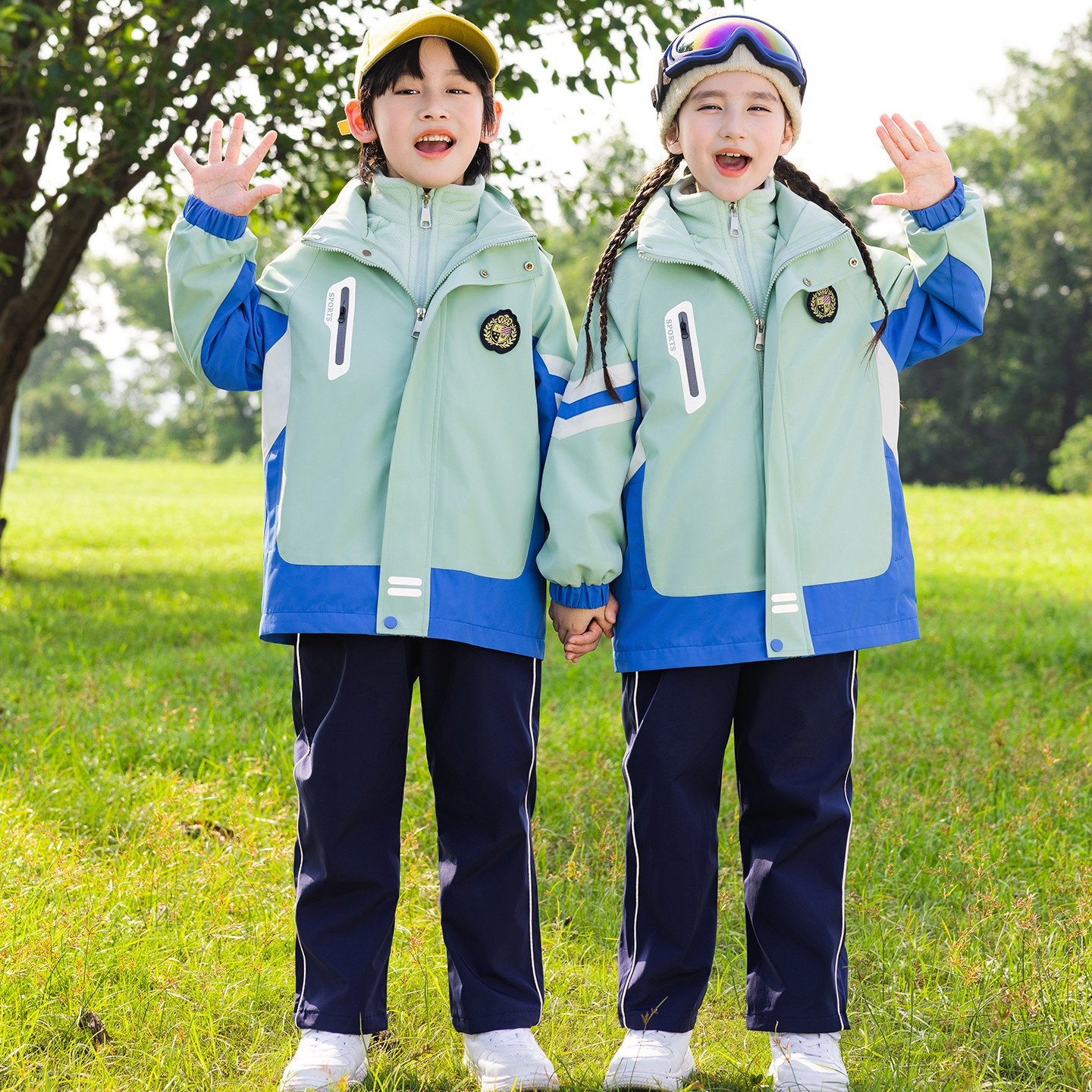 小学生校服冲锋衣三件套春秋款运动会儿童班服套装冬季幼儿园园服