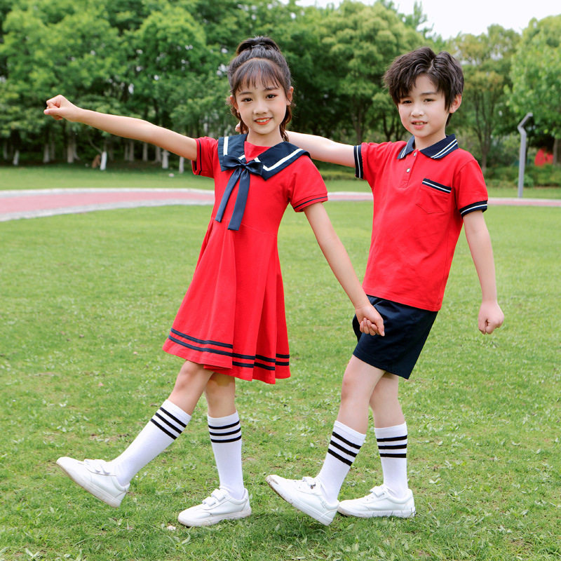 校服夏装中小学生英伦风班服男女童运动服套装幼儿园园服夏季批发