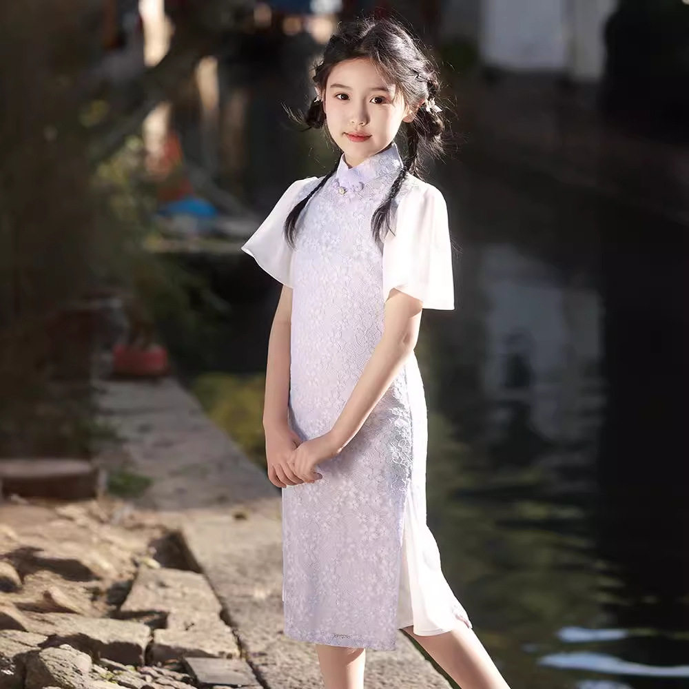 2026春新款儿童旗袍表演服夏女童中国风连衣裙女孩国风唐装公主裙