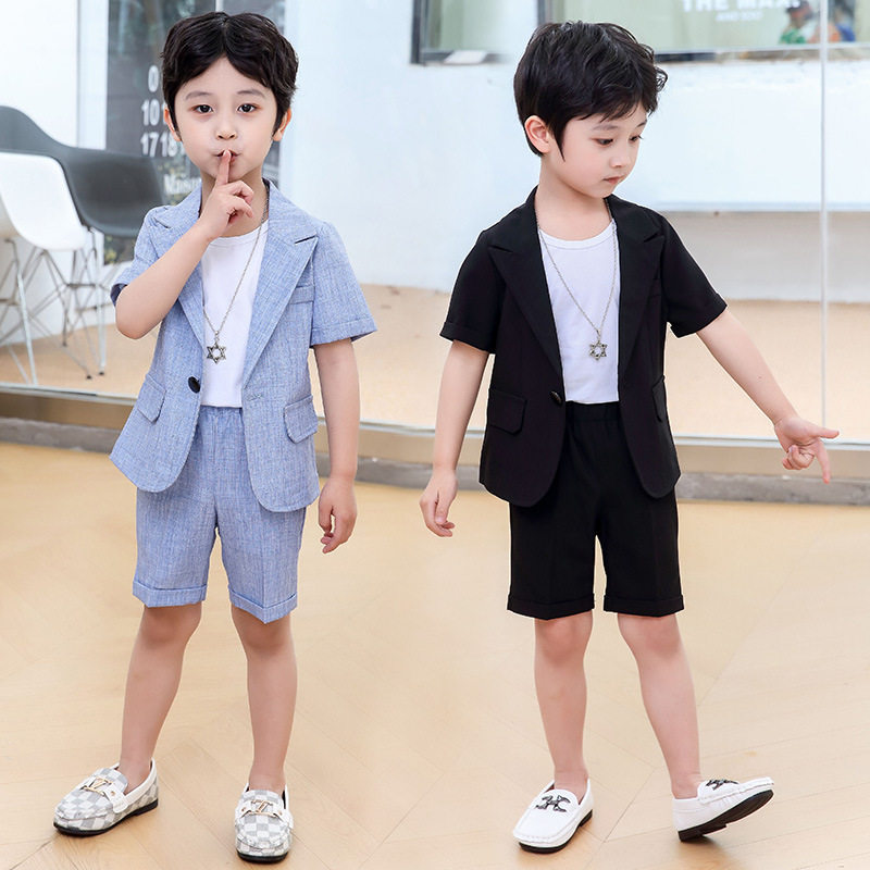 男童西装套装儿童礼服男孩节日表演服装小主持人帅气演出服花童