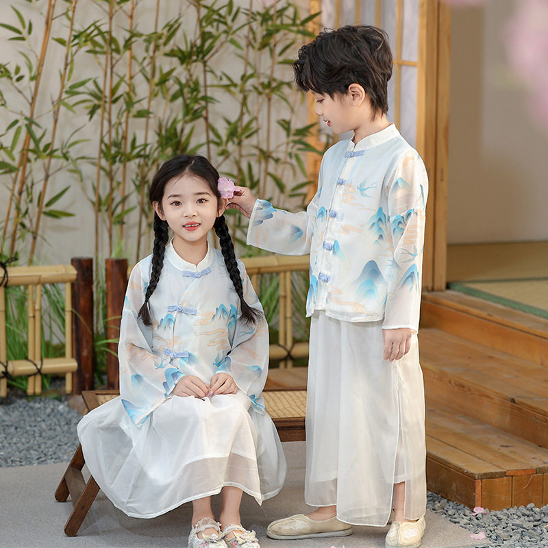 2026夏季新款表演服走秀大合唱儿童演出服装儿童古装汉服中国风