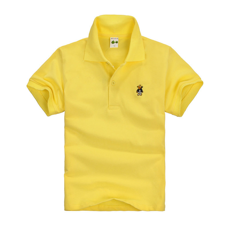 kids纯棉儿童白色短袖t恤中大童男女童校服表演服童装儿童polo衫