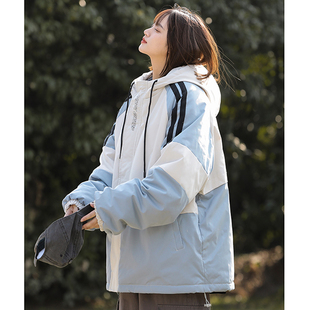 冬季白鸭绒羽绒服女胖mm大码轻薄棉服bf显瘦宽松学生加厚棉袄外套