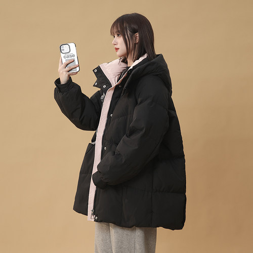 冬季白鸭绒羽绒服大码宽松显瘦