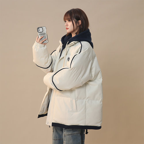 加厚保暖假两件羽绒棉服女大码