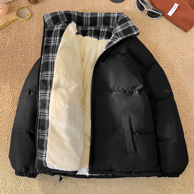 加软加厚羊羔毛棉服外套女大码