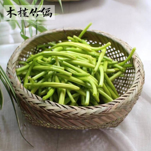 包邮 纯手工竹编有孔筛子簸箕家用竹框竹筛子收纳竹蓝粗孔筛
