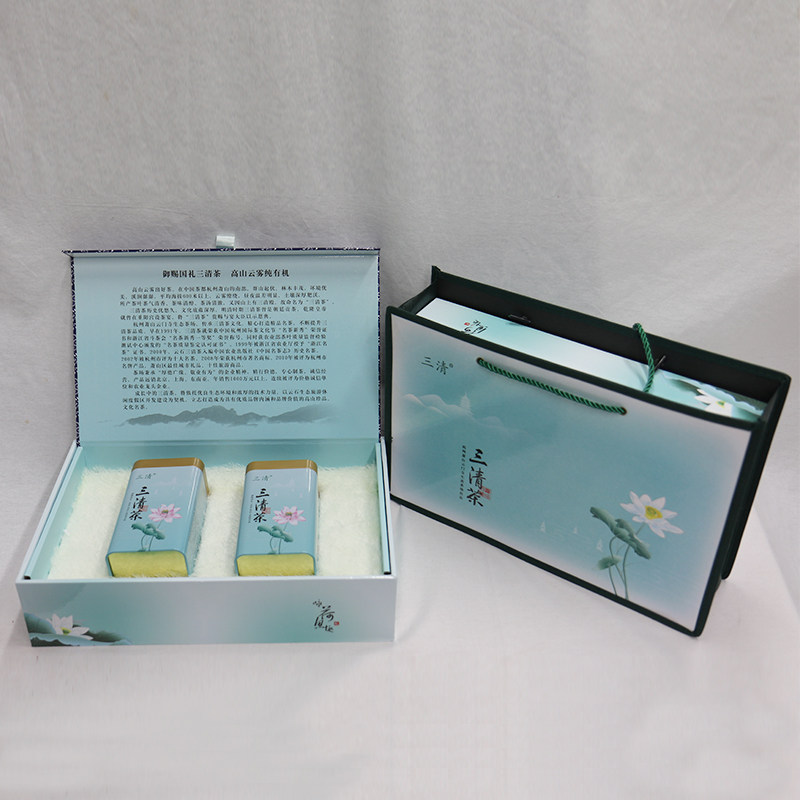 2023年明前新茶叶杭州三清特级龙井清香型绿茶 250g荷花礼盒包装