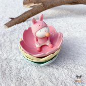 陶瓷碗松鼠花枝鼠刺猬陶瓷碟 蜜袋鼯零食水果蜜粮食盆 樱花碟