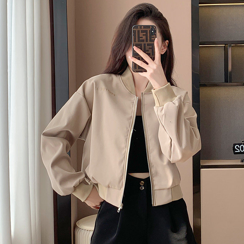 休闲短款棒球服女春秋款