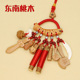 宝宝新生儿桃木挂件葫芦狗牙儿童随身猪惊骨红绳饰品防护桃枝别针