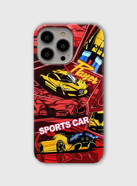 黄色跑车 适用iPhone16ProMax手机壳简约苹果15PRO个性创意14Pro新款硬壳iPhone13男女款12/11/XSMAX磨砂