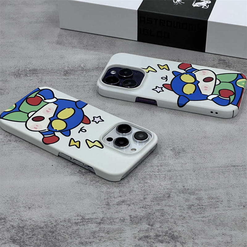 胖胖蓝色超人适用iPhone14Pro手机壳半包磨砂菲林硬壳全包边苹果15ProMax个性13时尚12Pro简约11/XR/XSMAX/16