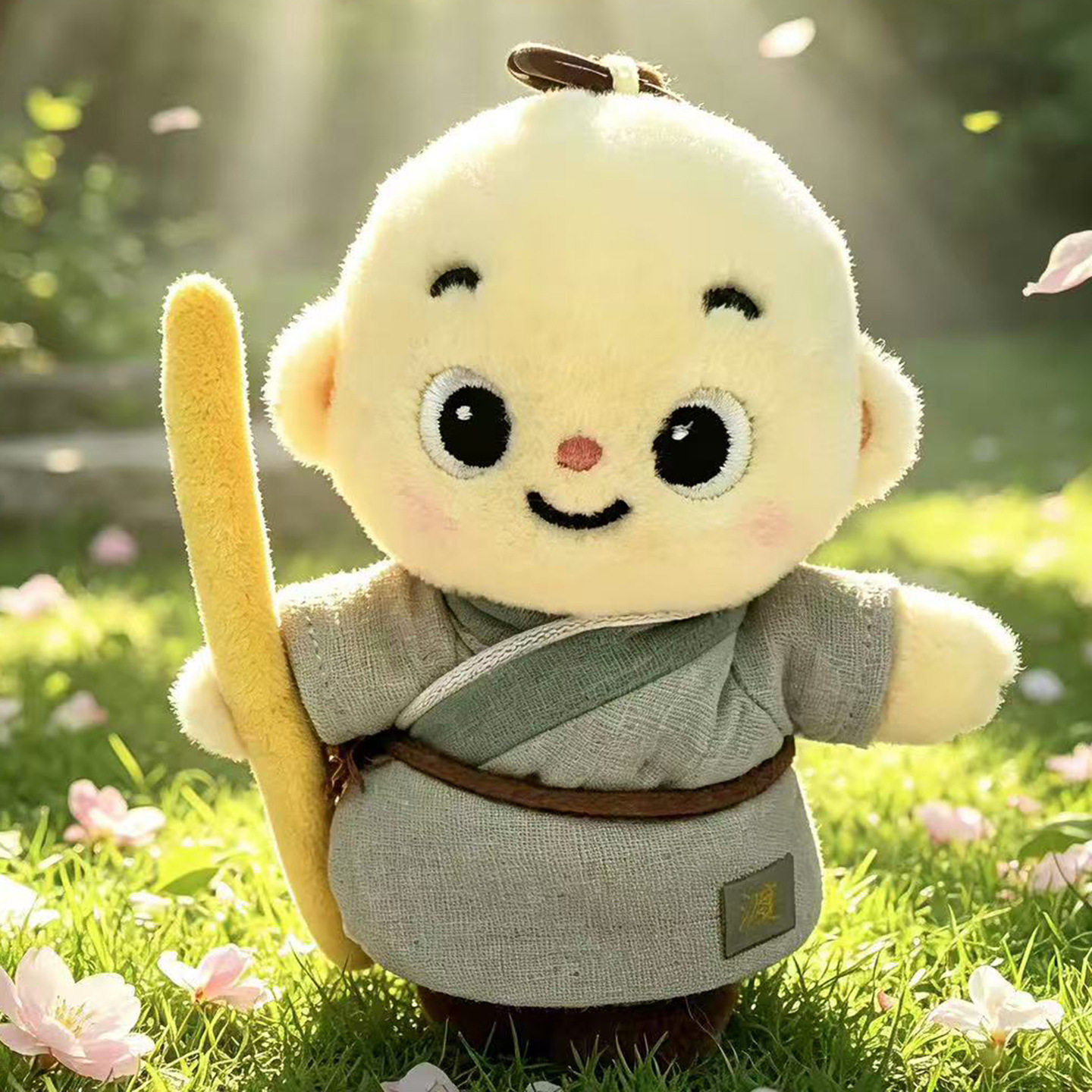 禅意小和尚毛绒包包挂件