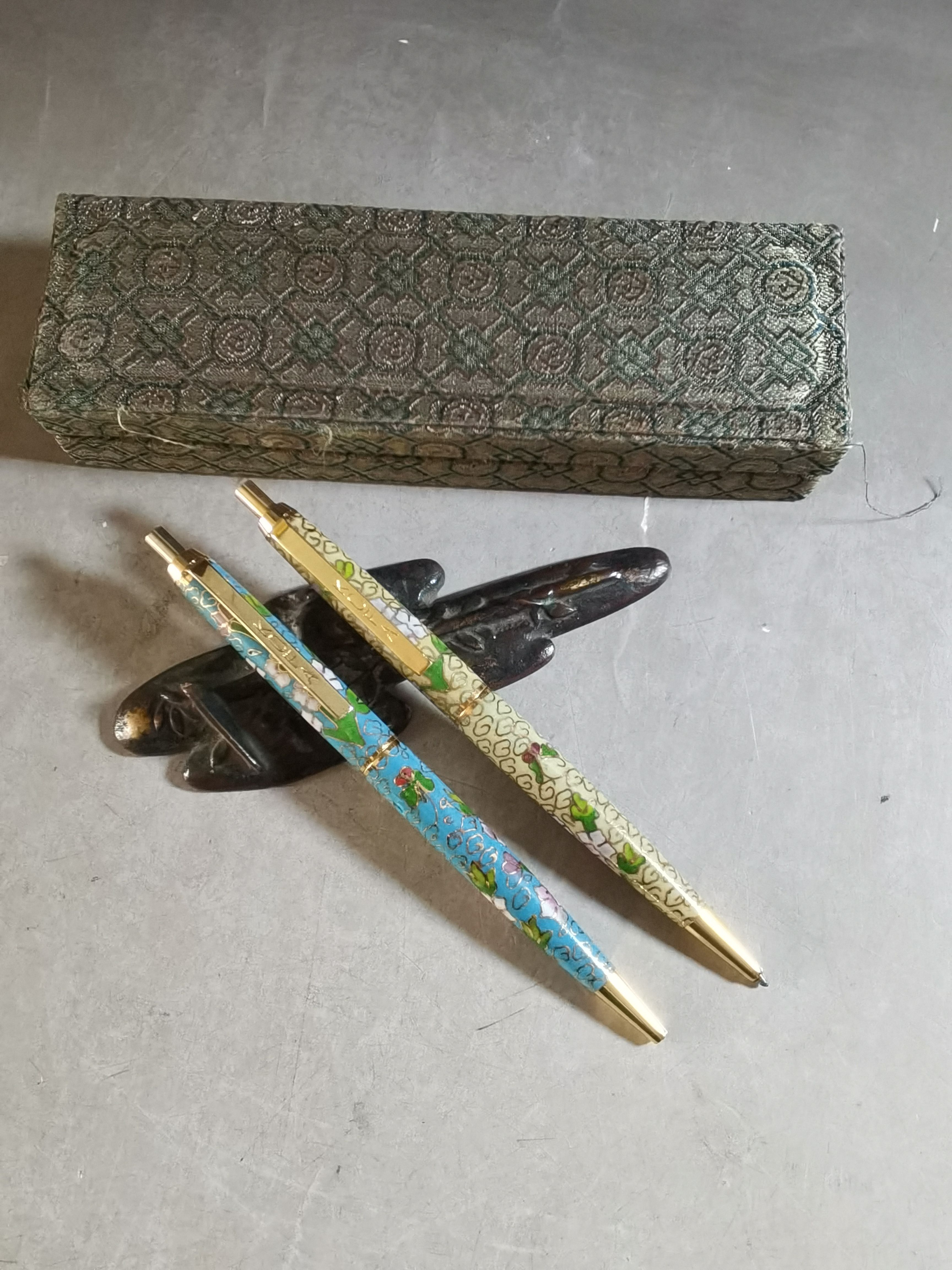 阅古斋日本回流KOFA掐丝珐琅景泰蓝圆珠笔怀旧学生文具练字笔包邮