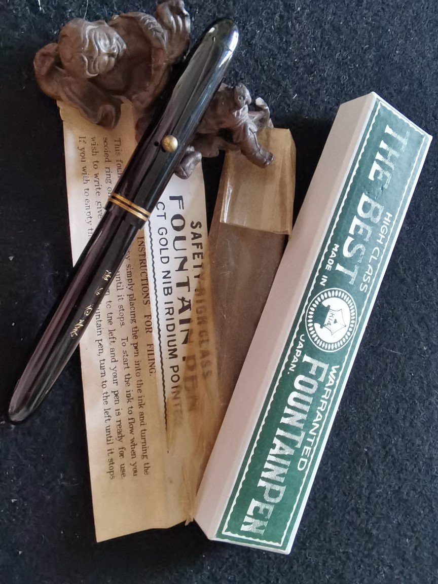 阅古斋日本产正品旋帽明尖老钢笔怀旧学生练字笔老文具铱金笔包邮