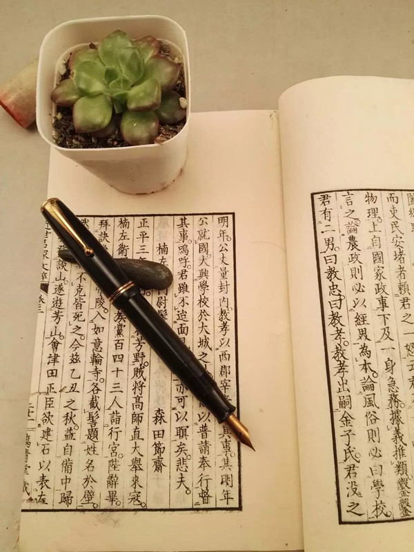 阅古斋包邮大公钢笔旋帽明尖文具