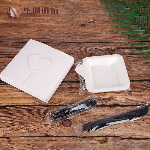 一次性纸浆加厚刀叉盘21客同款