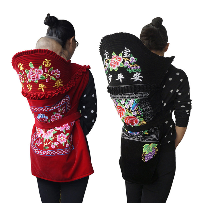 云南老式小孩背巾四川新生婴儿背带背娃背被多功能裹背布宝宝背扇