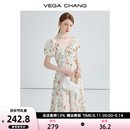 碎花连衣裙女2024夏季 新款 CHANG法式 VEGA 高级感显瘦气质桔梗长裙