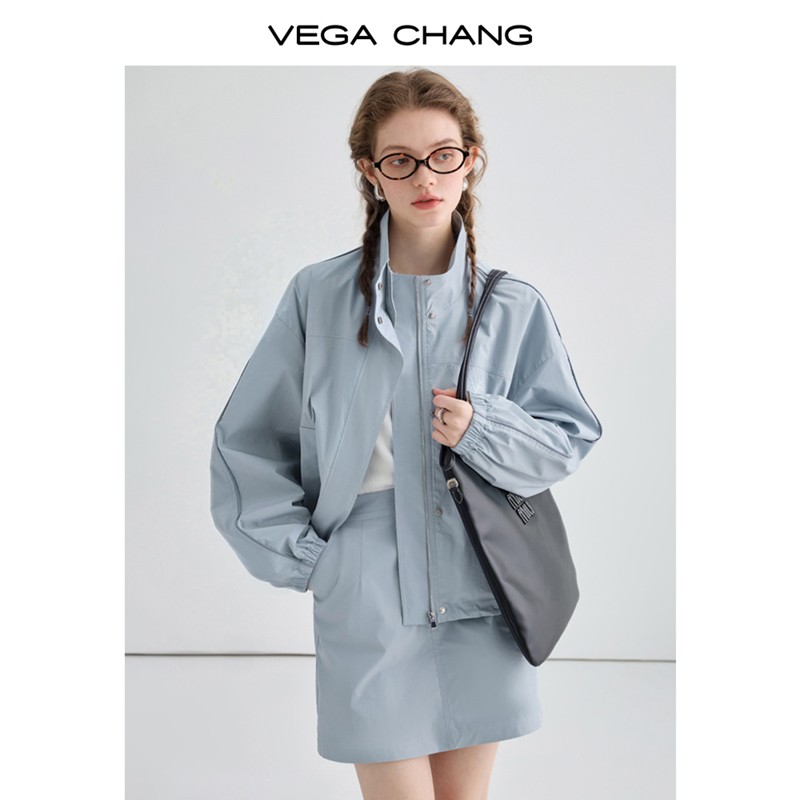 VEGA CHANG时尚套装女2024年春季新款工装风运动风外套半裙套装