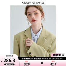 VEGA CHANG小西装外套女2024春秋装新款小个子英伦风宽松西服上衣