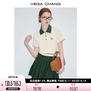 新款 百褶短裙两件套 短袖 套装 女2024年夏季 CHANG时尚 POLO衫 VEGA