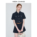 女夏季 VEGA 套装 洋气减龄两件套 CHANG休闲时尚 显瘦气质上衣短裤